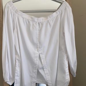 BCBGMaxAzria White Off-Shoulder Blouse